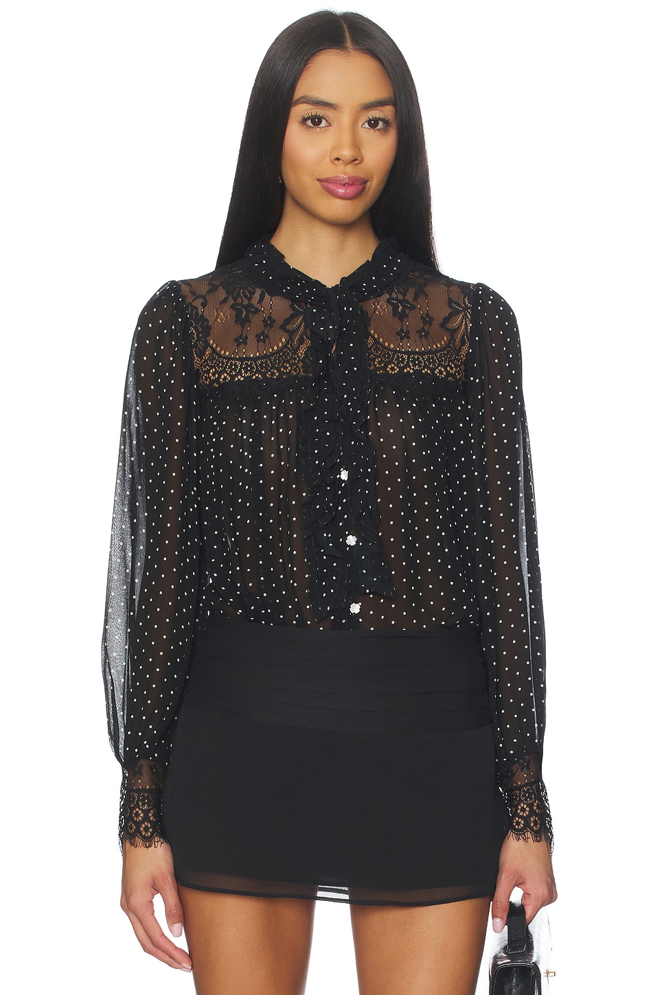 Sea Melody Polka Dot Top in Black | REVOLVE