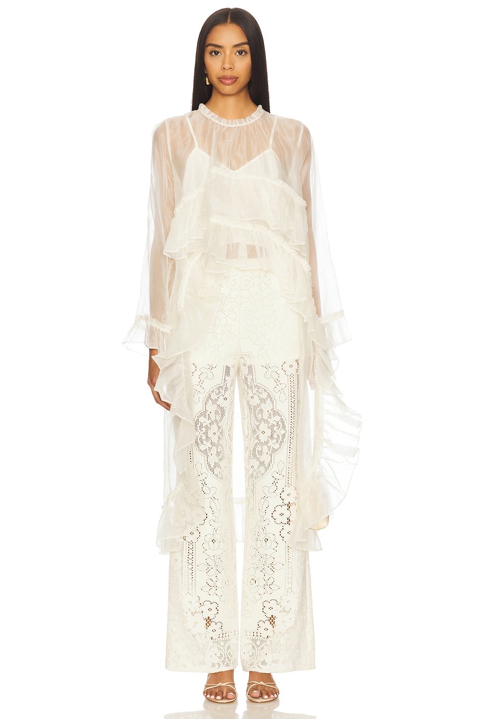 Sea Cornelia Solid High Low Top in Cream | REVOLVE