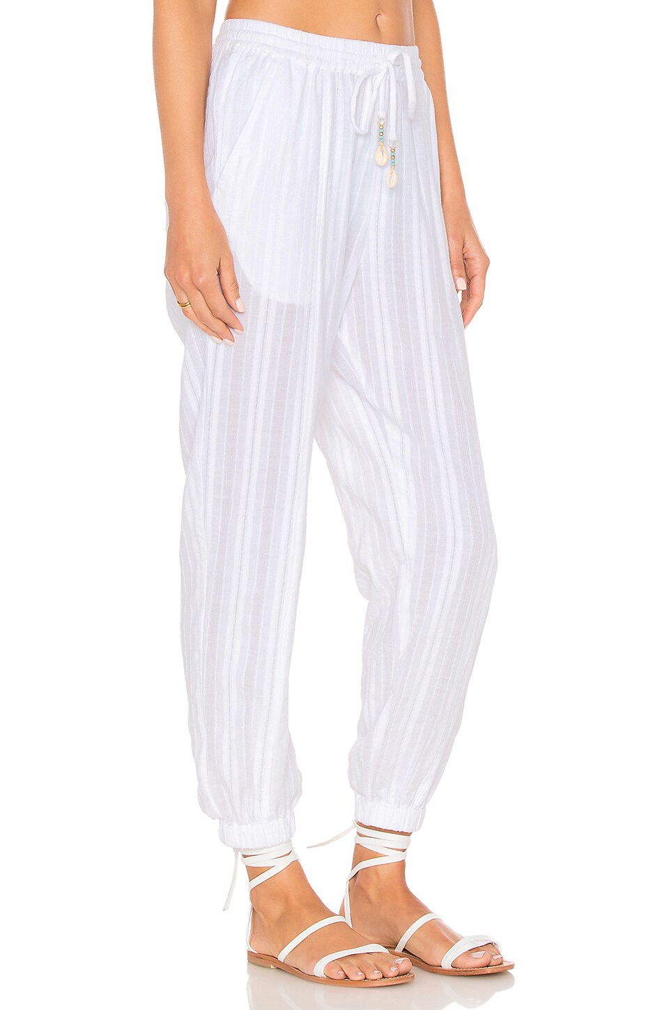 white beach trousers