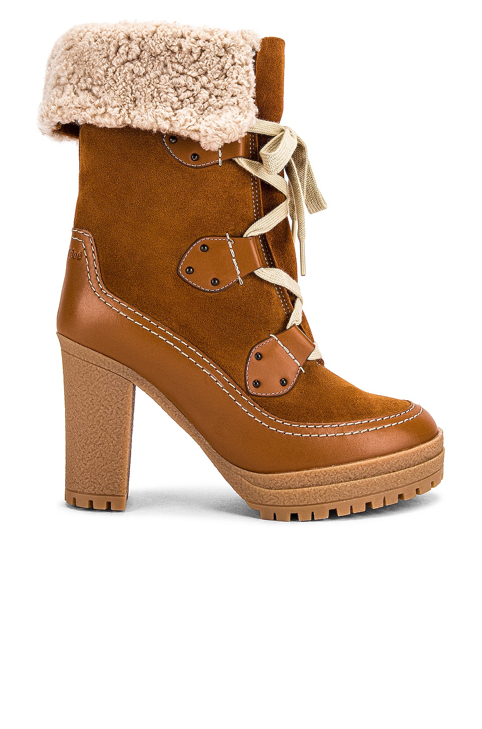 See By Chloe Verena Shearling Lined Boot in Tan