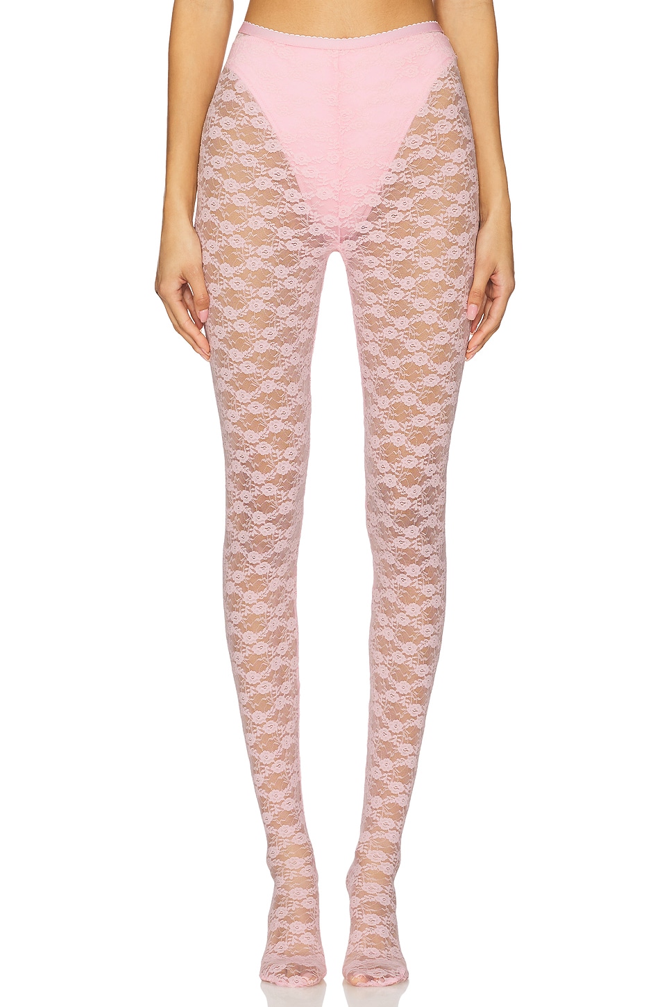 self-portrait x Christopher Kane Lace Tights in Pink | REVOLVE