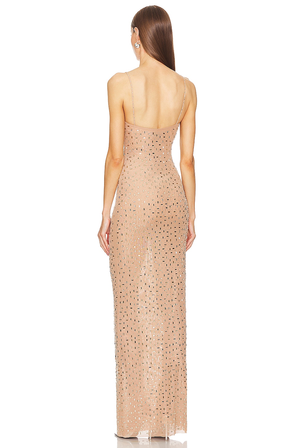 self-portrait Rhinestone Mesh Maxi Dress thumbnail
