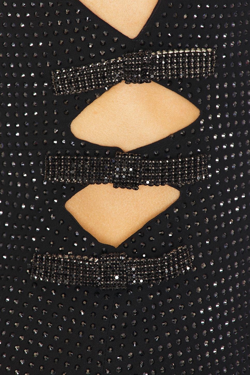 Rhinestone Crepe Mini Dress