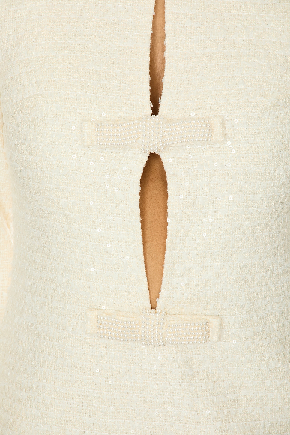 Boucle Diamante Bow Mini Dress
