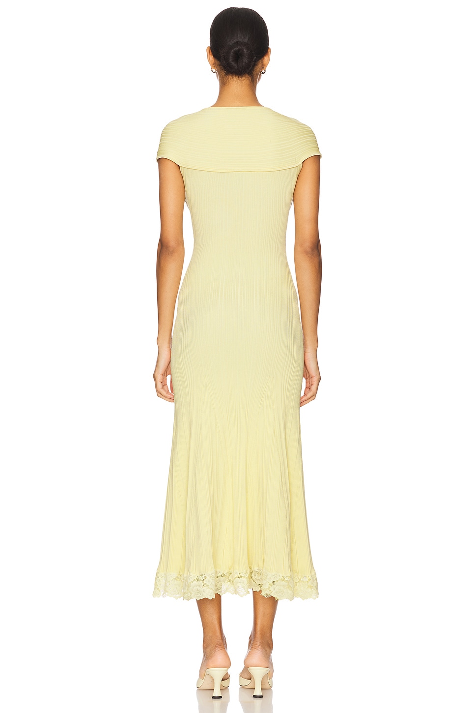 Self-Portrait お洒落 イエロー ふんわりスカート ミディドレス self-portrait DRESS ミディ丈ドレス - Yellow | REVOLVE