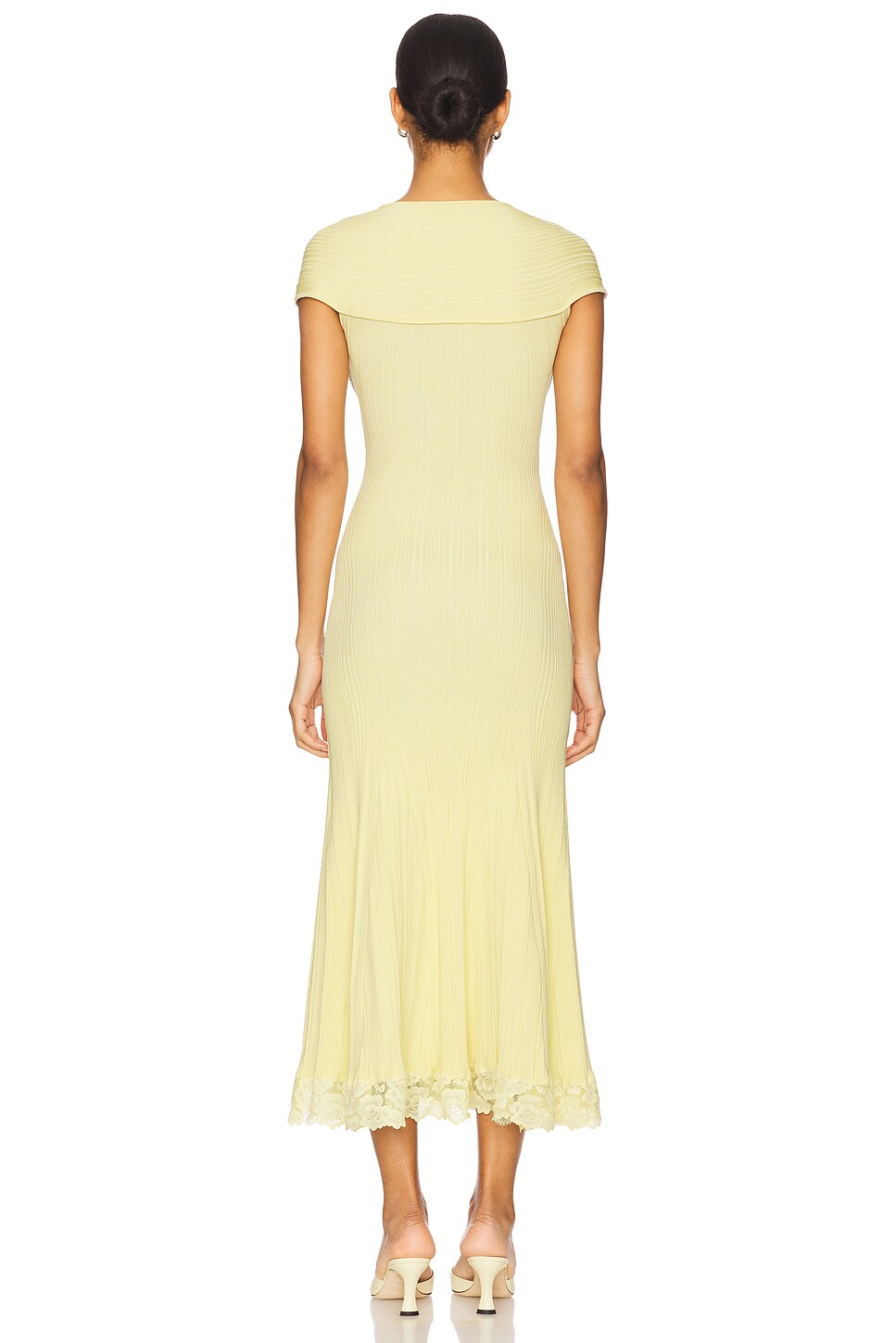 Knit Lace Insert Midi Dress