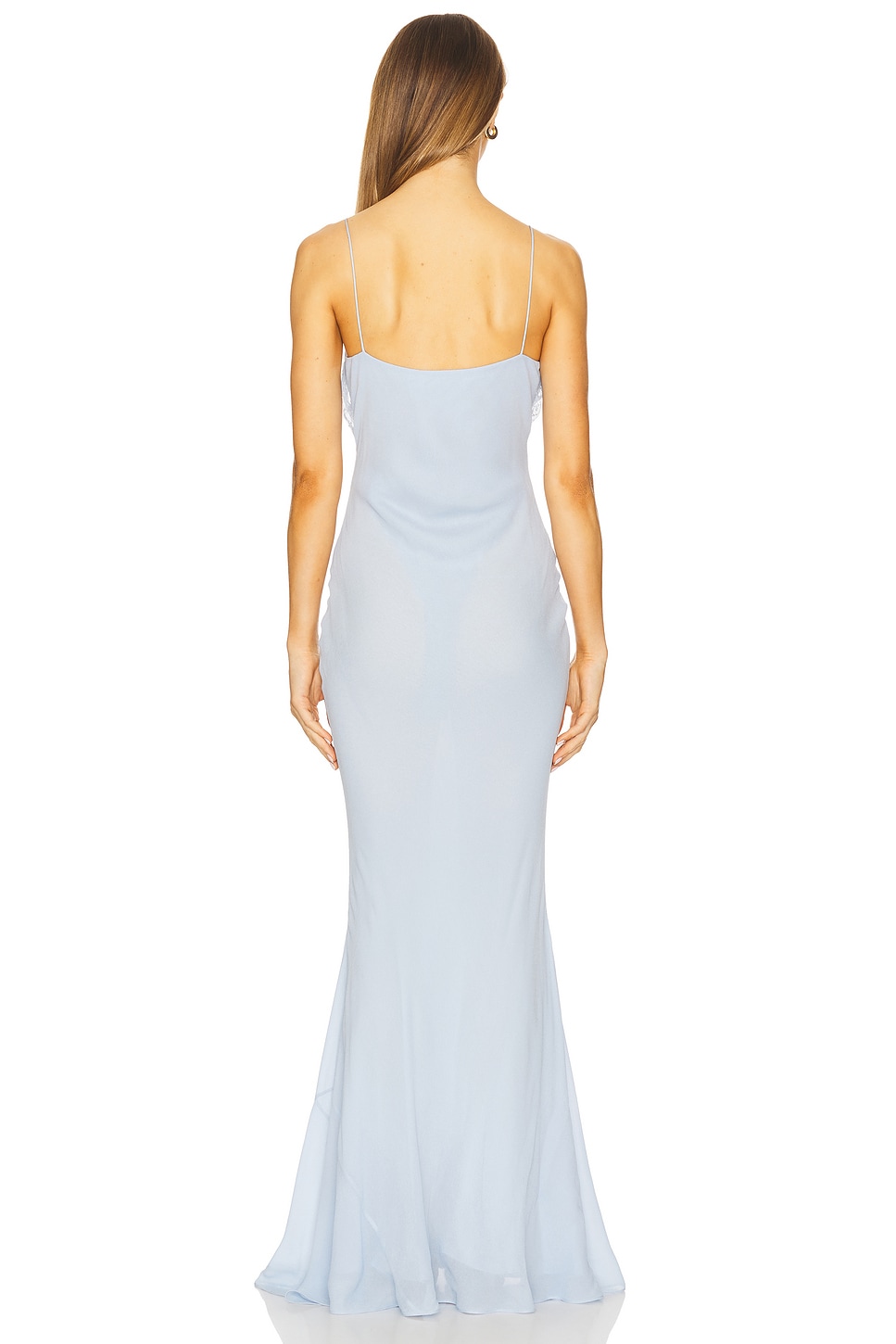 オールインワン・サロペット Self-Portrait Blue Chiffon Maxi Dress Blue Crepe Crystal Trim Maxi Dress – self-portrait