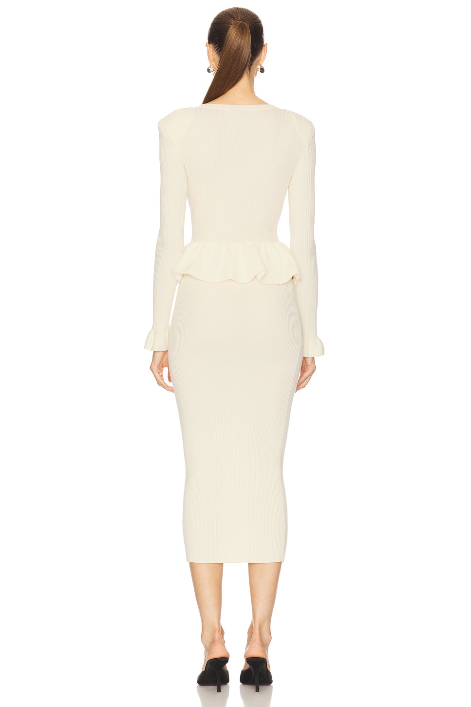 Asymmetric Knit Midi Dress