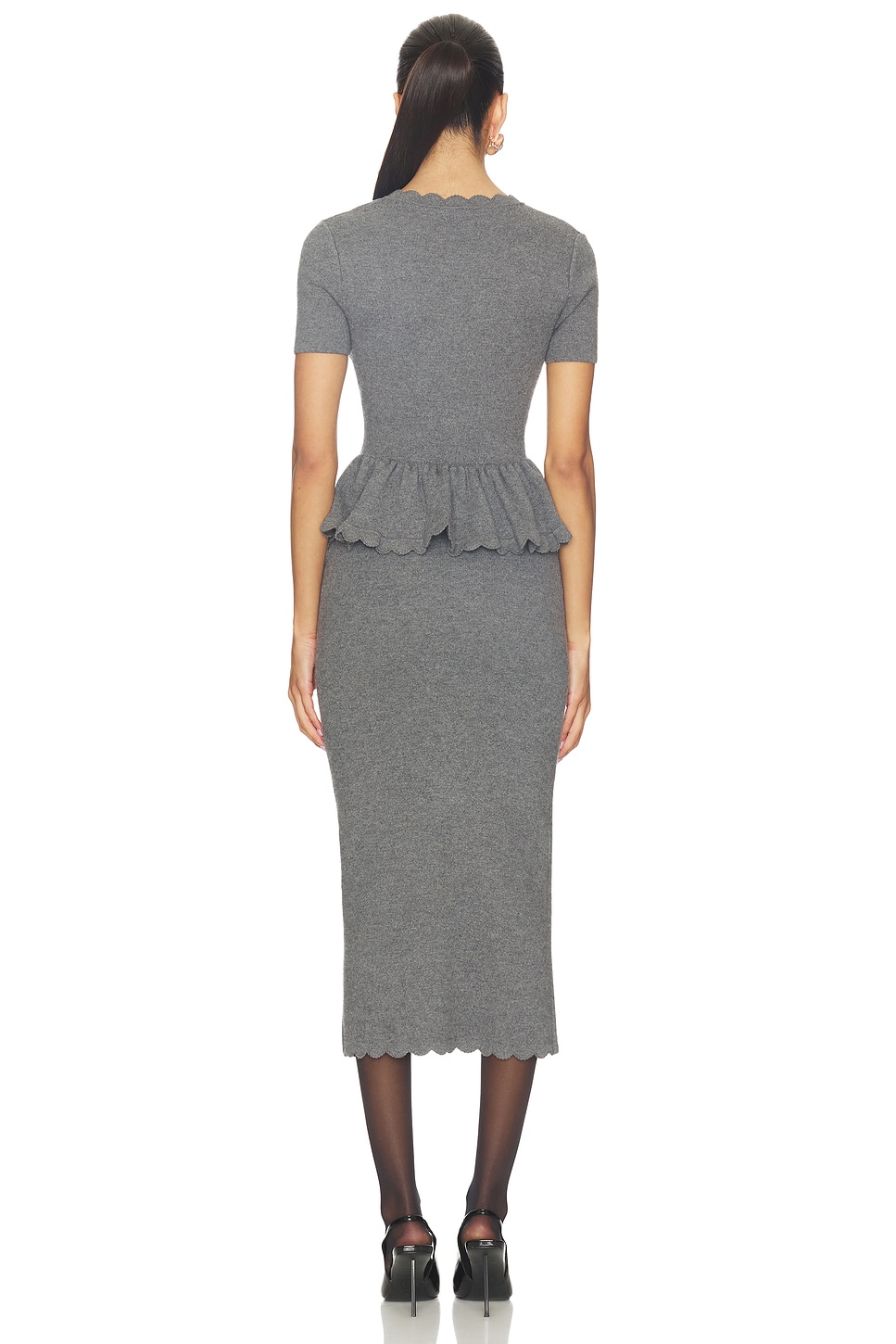 Peplum Knit Midi Dress