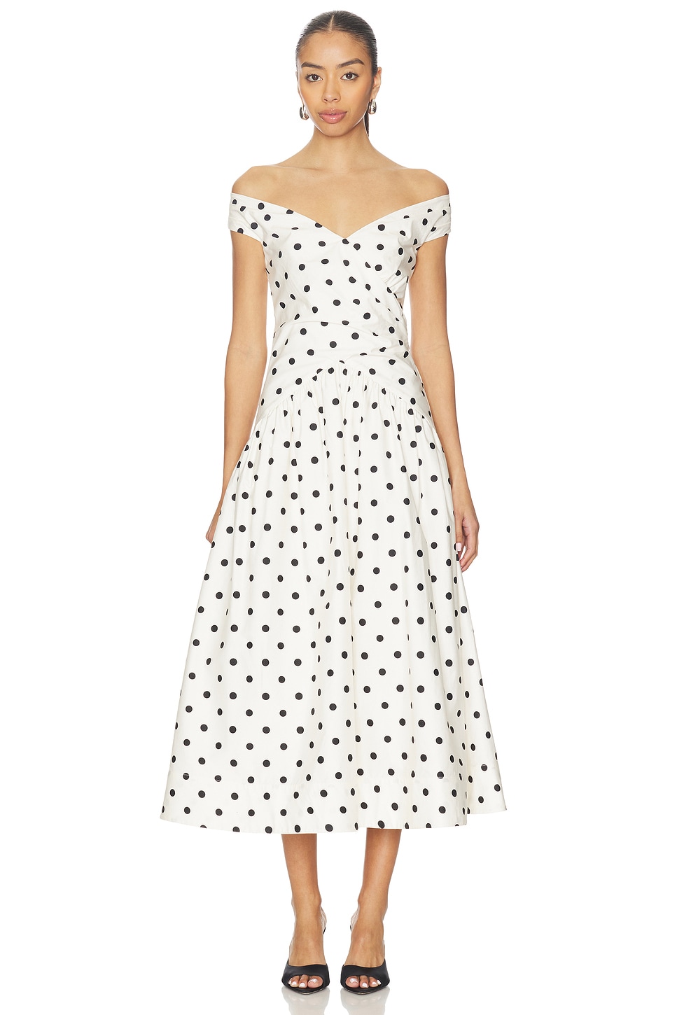white christmas dresses Dotted Ruffle Maxi Dress main image 1