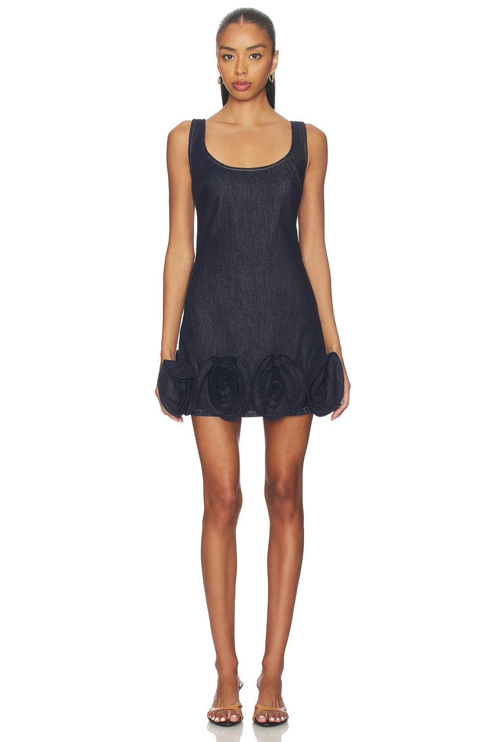 self-portrait Denim Flower Mini Dress in Blue | REVOLVE self-portrait Denim Flower Mini Dress in Blue | REVOLVE