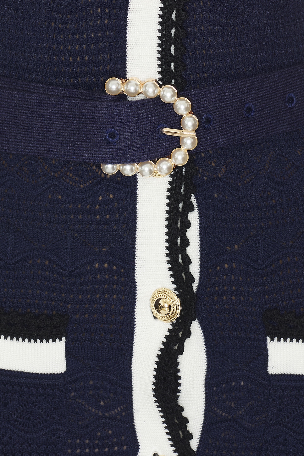 self portrait blue pointelle knit midi dress Self-portrait Pointelle Knit Midi Dress
