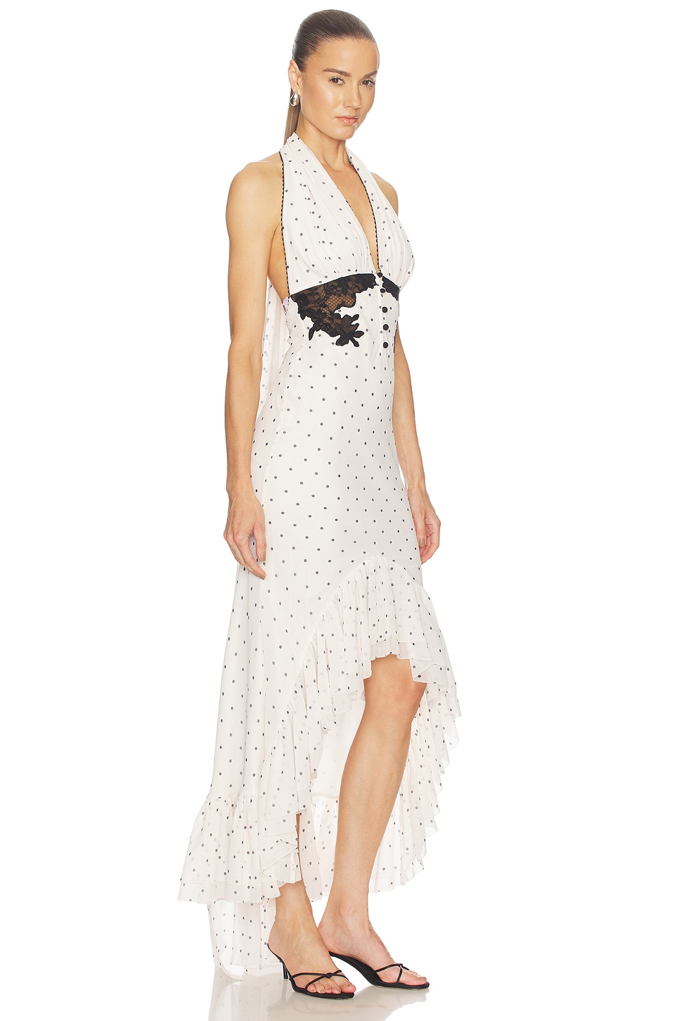 Polka Dot Halter Neck Midi Dress