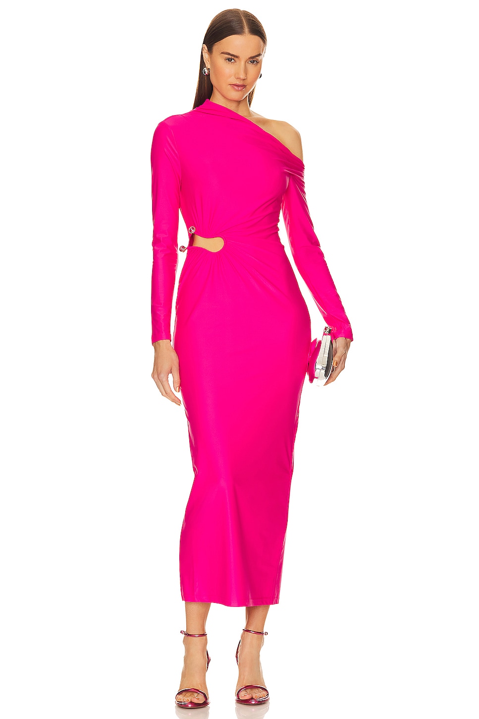 self-portrait Cut Out Maxi Dress in Pink | REVOLVE