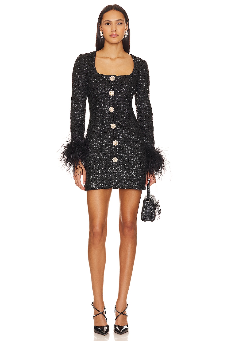 Sequin Knit Mini Dress - SELF-PORTRAIT, Luxury Designer Fashion