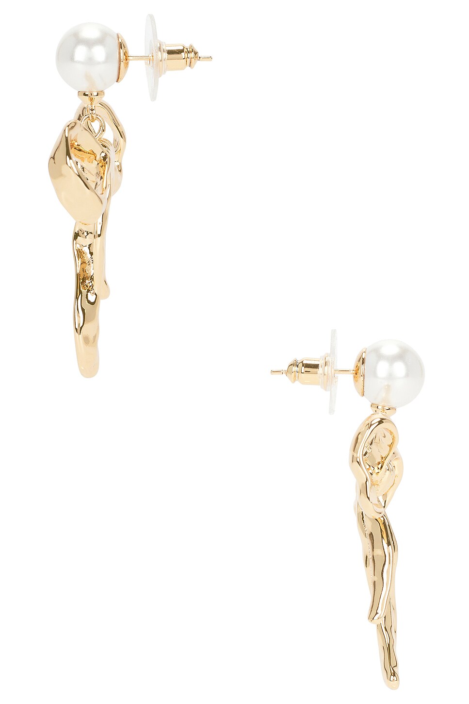 Mottled Gold Bow Earrings