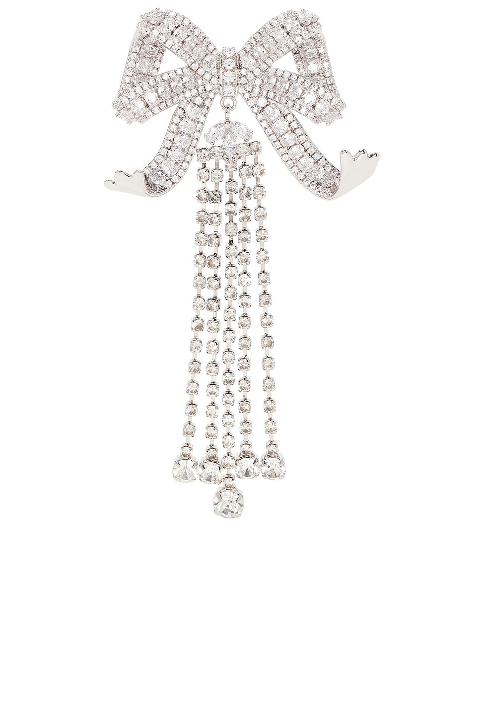 Crystal Bow Droplet Brooch