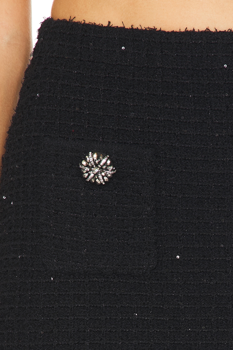 self-portrait Textured Knit Mini Skirt in Black | REVOLVE
