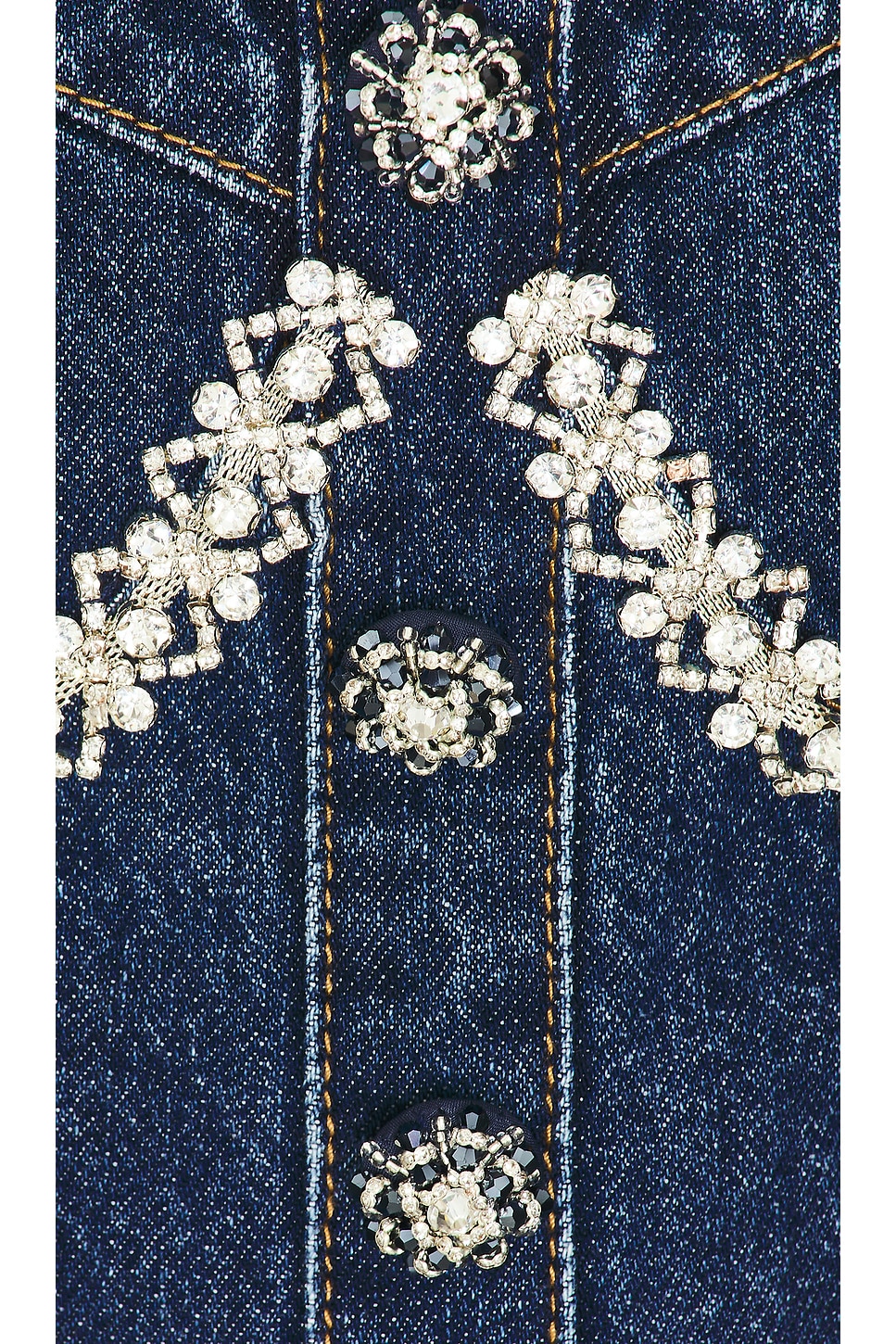 self-portrait Diamante Denim Top thumbnail