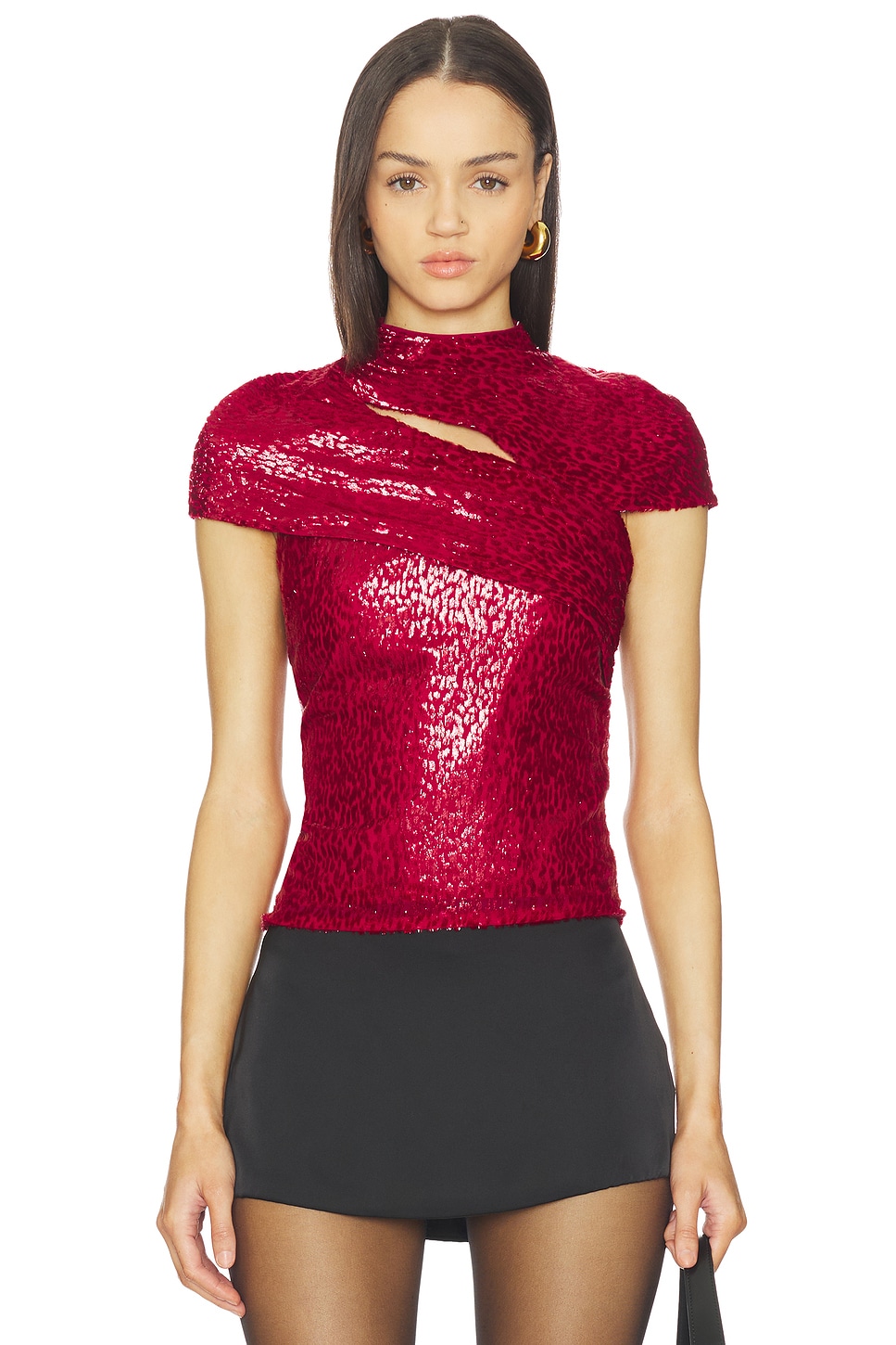 self-portrait TOP ショートスリーブトップ - Red | REVOLVE