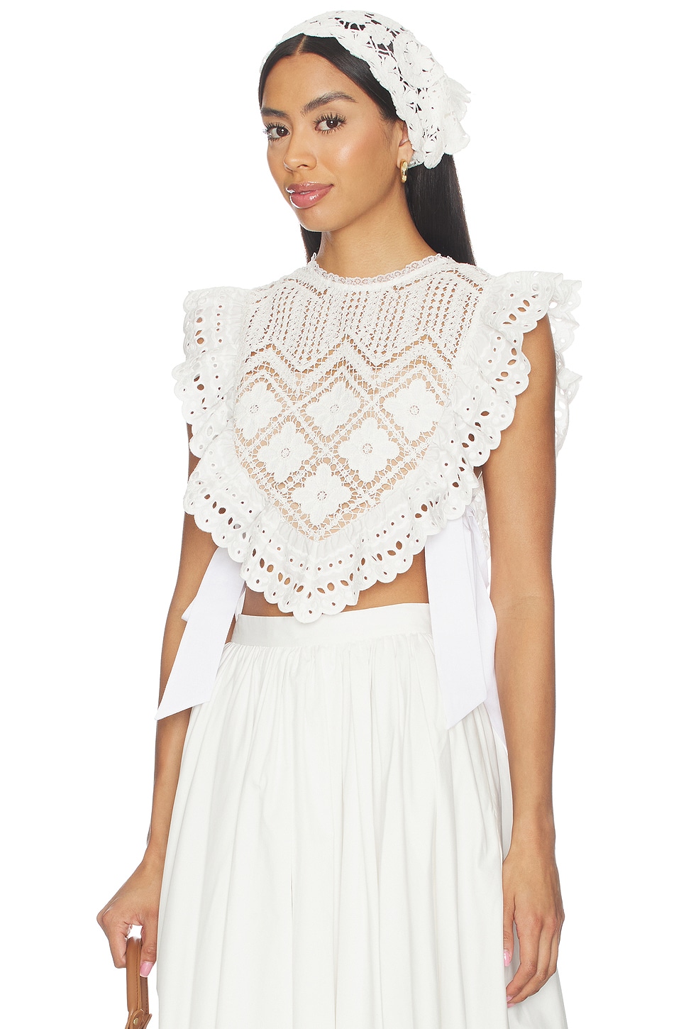 White Crochet Lace Crop Top