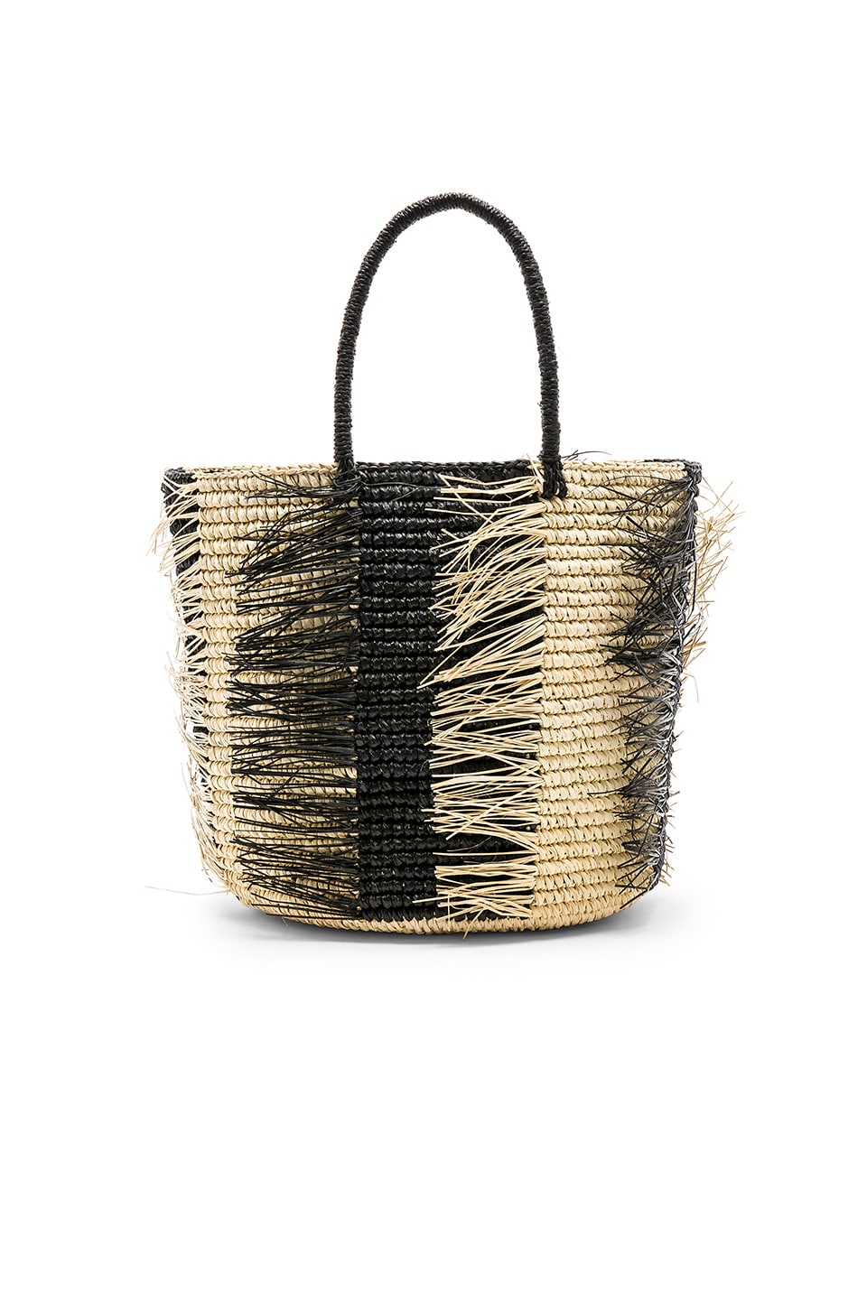 Maxi Striped Frayed Tote
