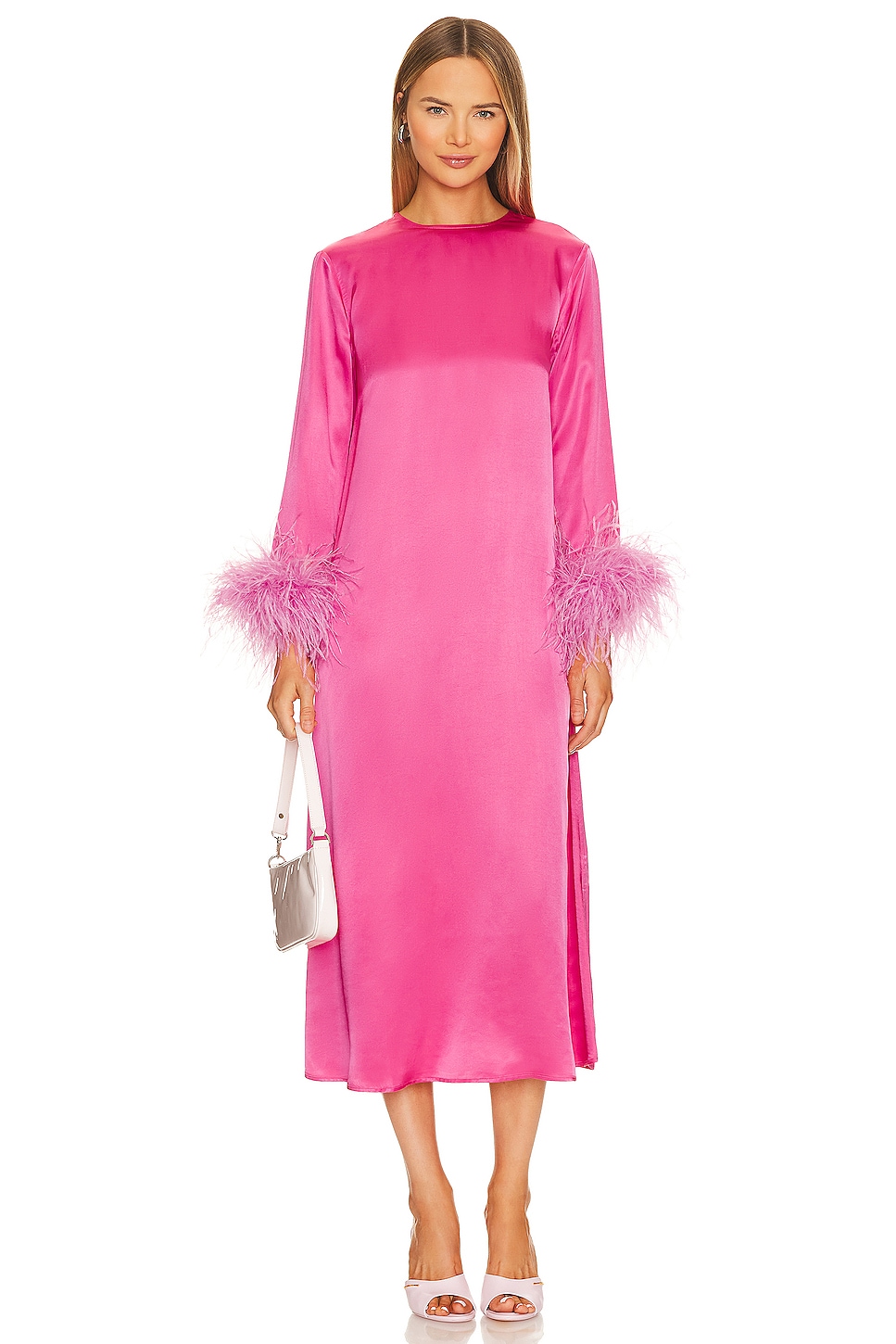 Suzi Maxi Dress with Detachable Feathers in Pink – Sleeper