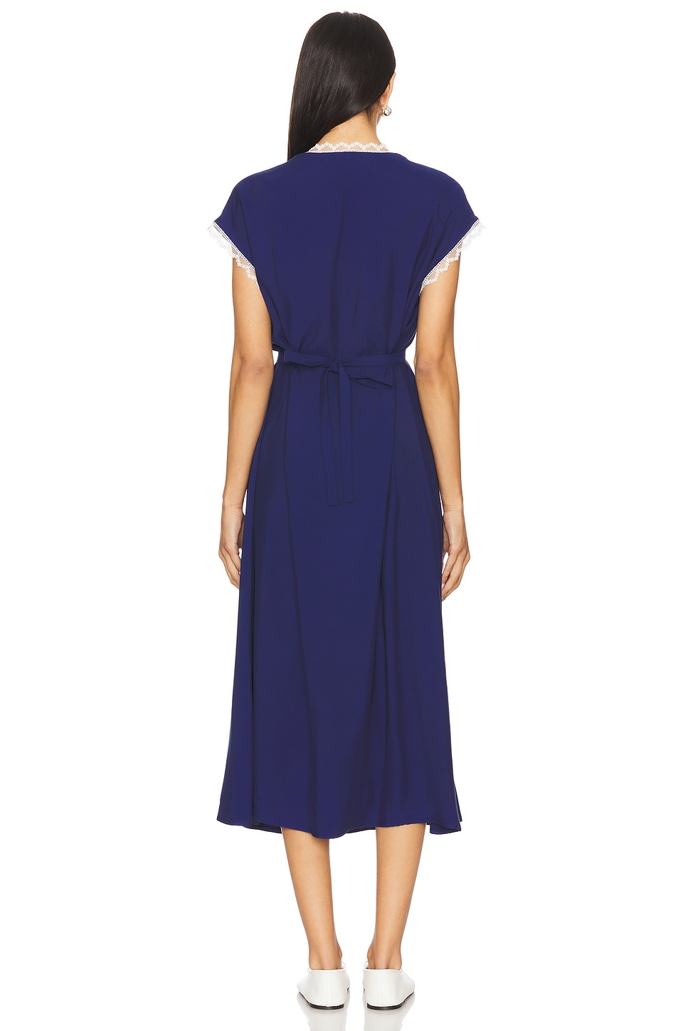 Sleeper The Bow Satin Midi Dress in Navy | REVOLVE