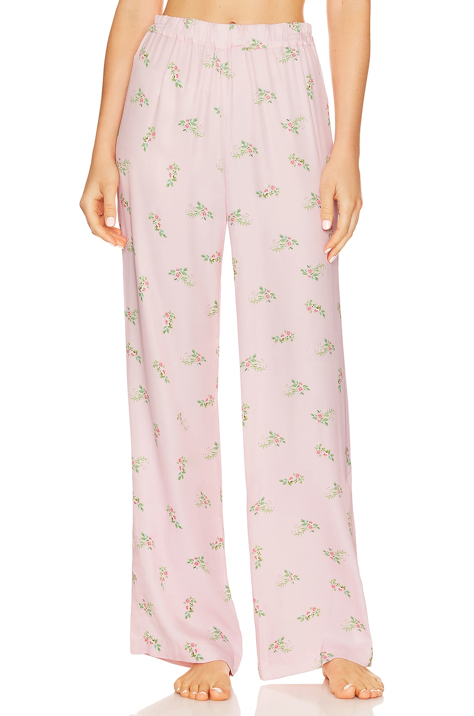 Sleeper Blossom Printed Pant in Pink