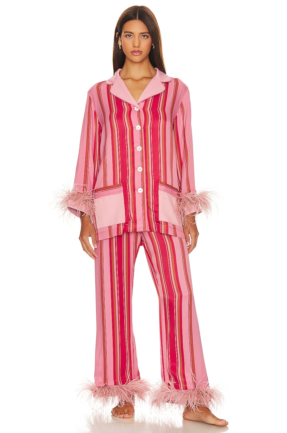 Sleeper Party Pajamas With Detachable Feathers in Multicolor