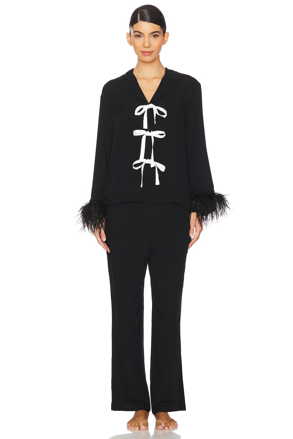 Party Pajama Set Bows And Feathers