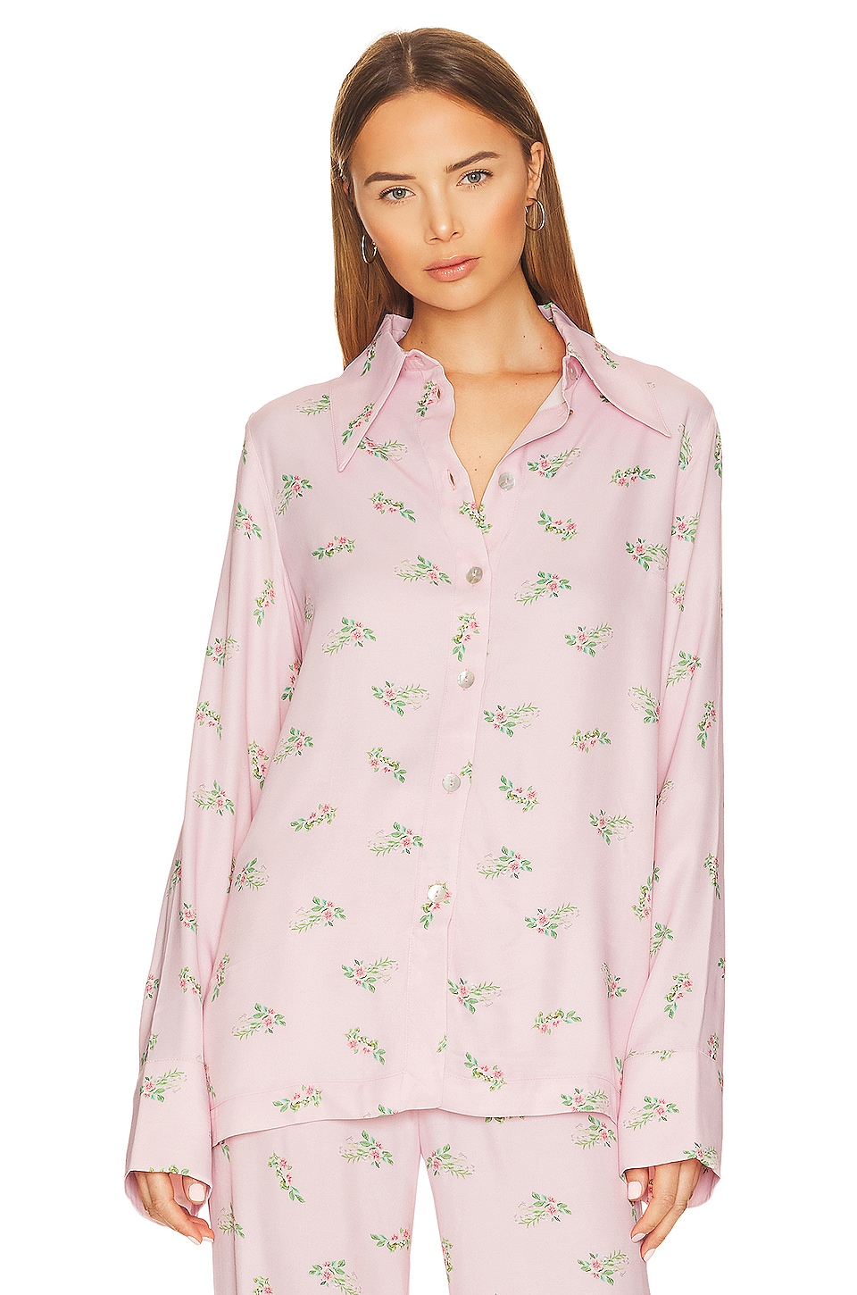 Sleeper Blossom Printed Shirt in Pink