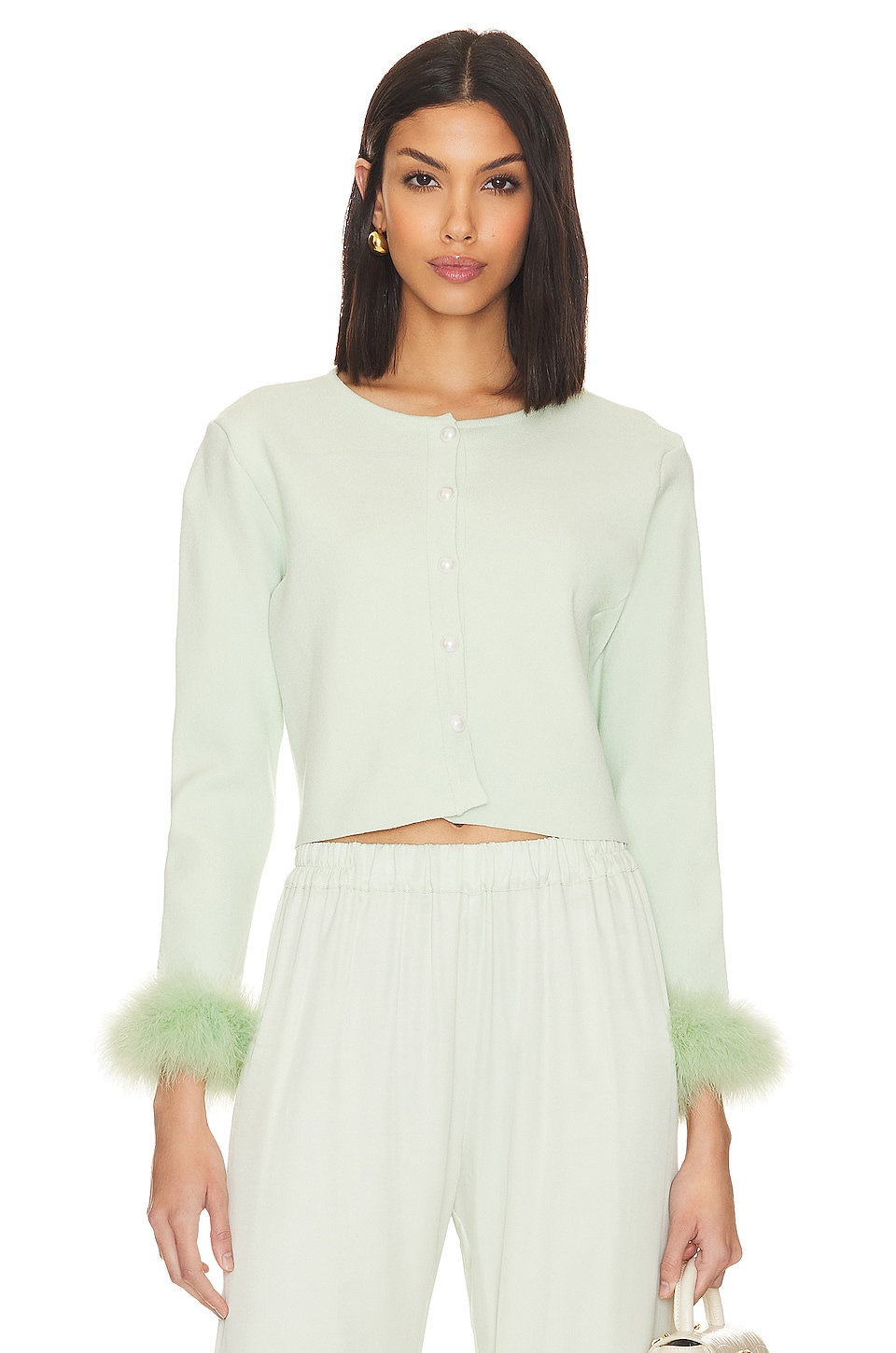 Knitted Cardigan with Detachable Feathers - Thumbnail 1
