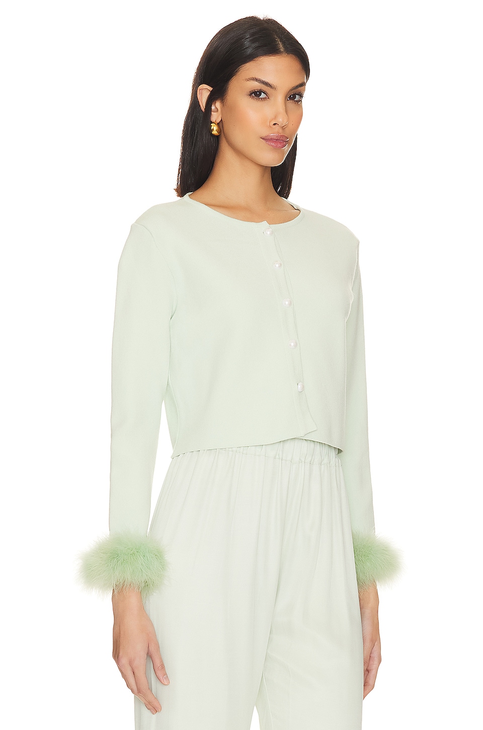 Knitted Cardigan with Detachable Feathers - Thumbnail 2