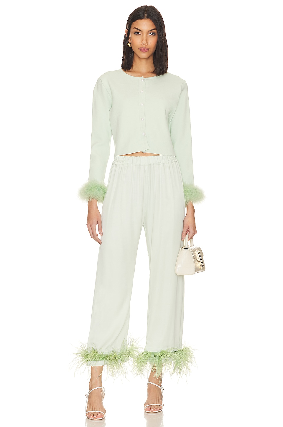 Knitted Cardigan with Detachable Feathers - Thumbnail 4
