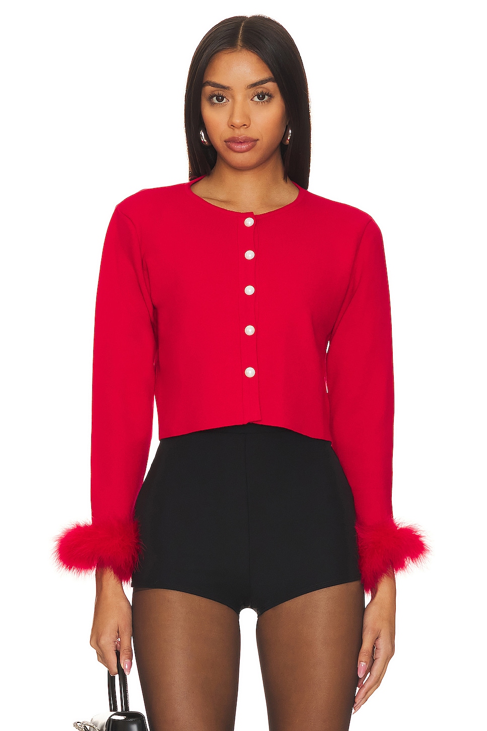 Sleeper Cardigan With Detachable Feathers in Red | REVOLVE