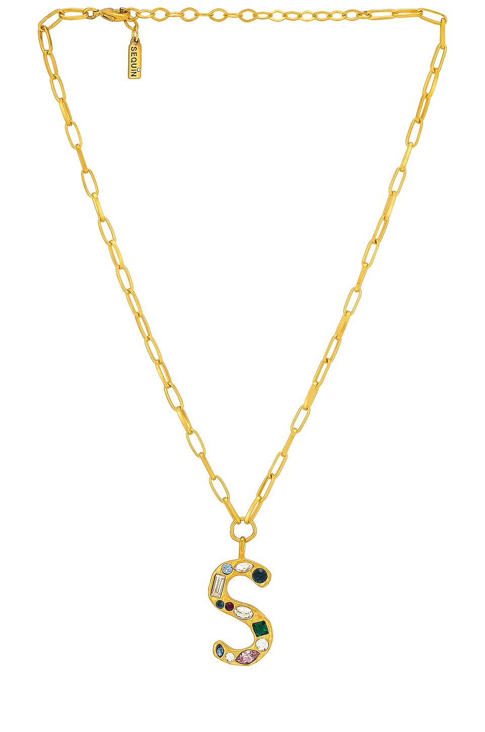 Image 1 of Emilie Gem Initial Necklace in Gold