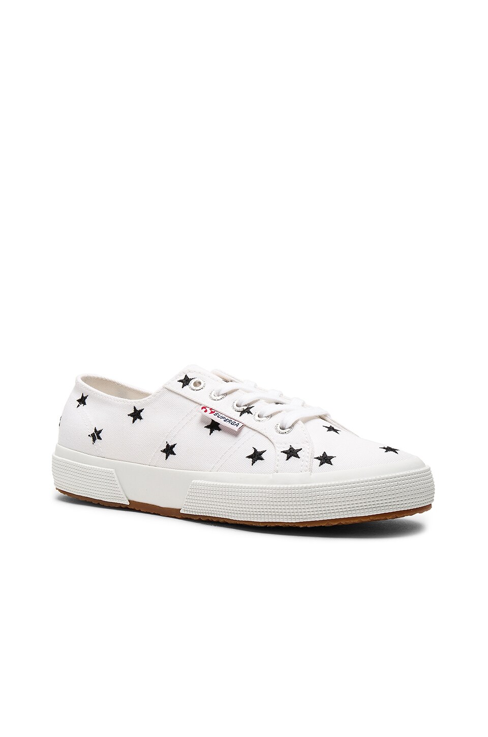 Superga 2750 Sneaker in White & Black Stars