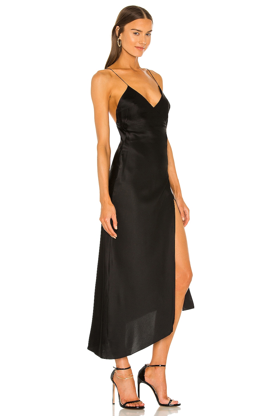 SER.O.YA Emma Silk Dress in Black