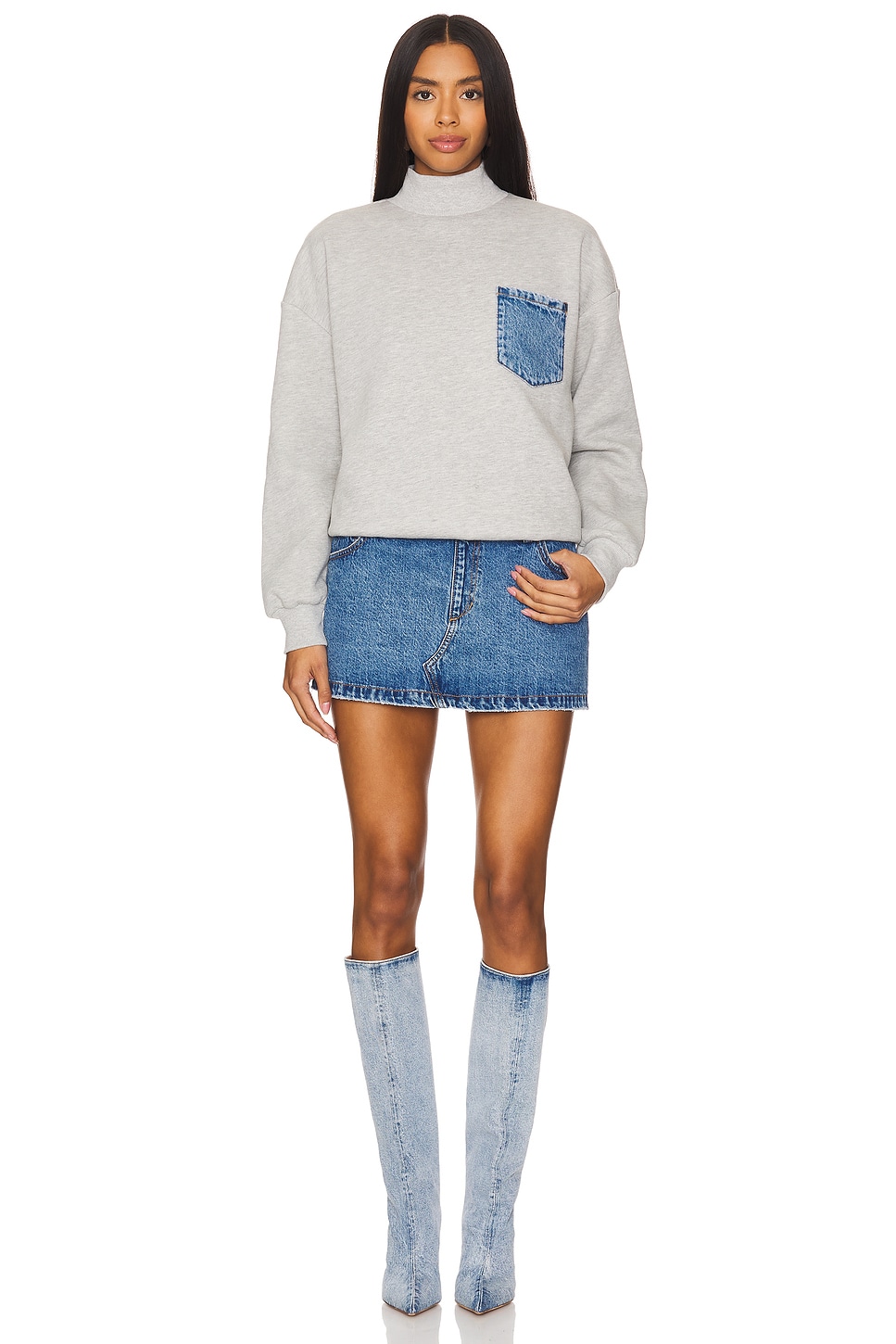 marley terry denim sweater dress