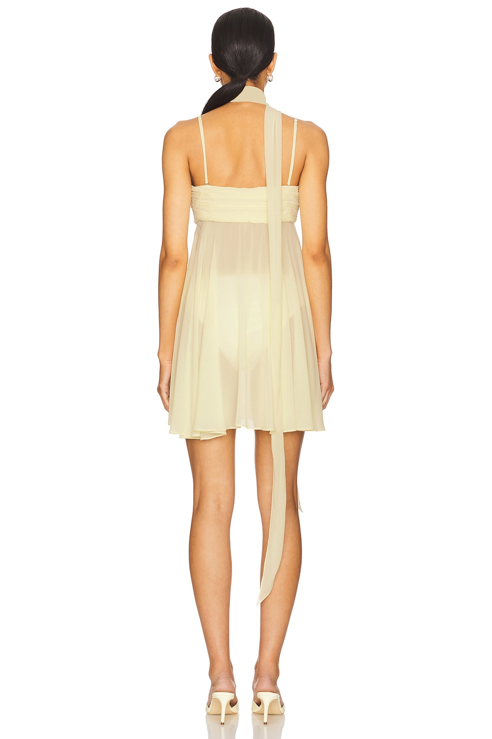 SEROYA Sahar Mini Dress in Pastel Yellow | REVOLVE