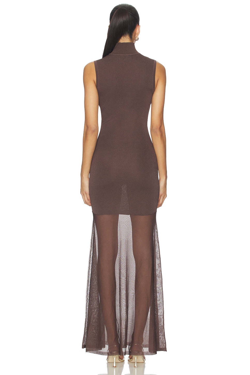 SEROYA Amine Knit Maxi Dress in Slate Brown | REVOLVE