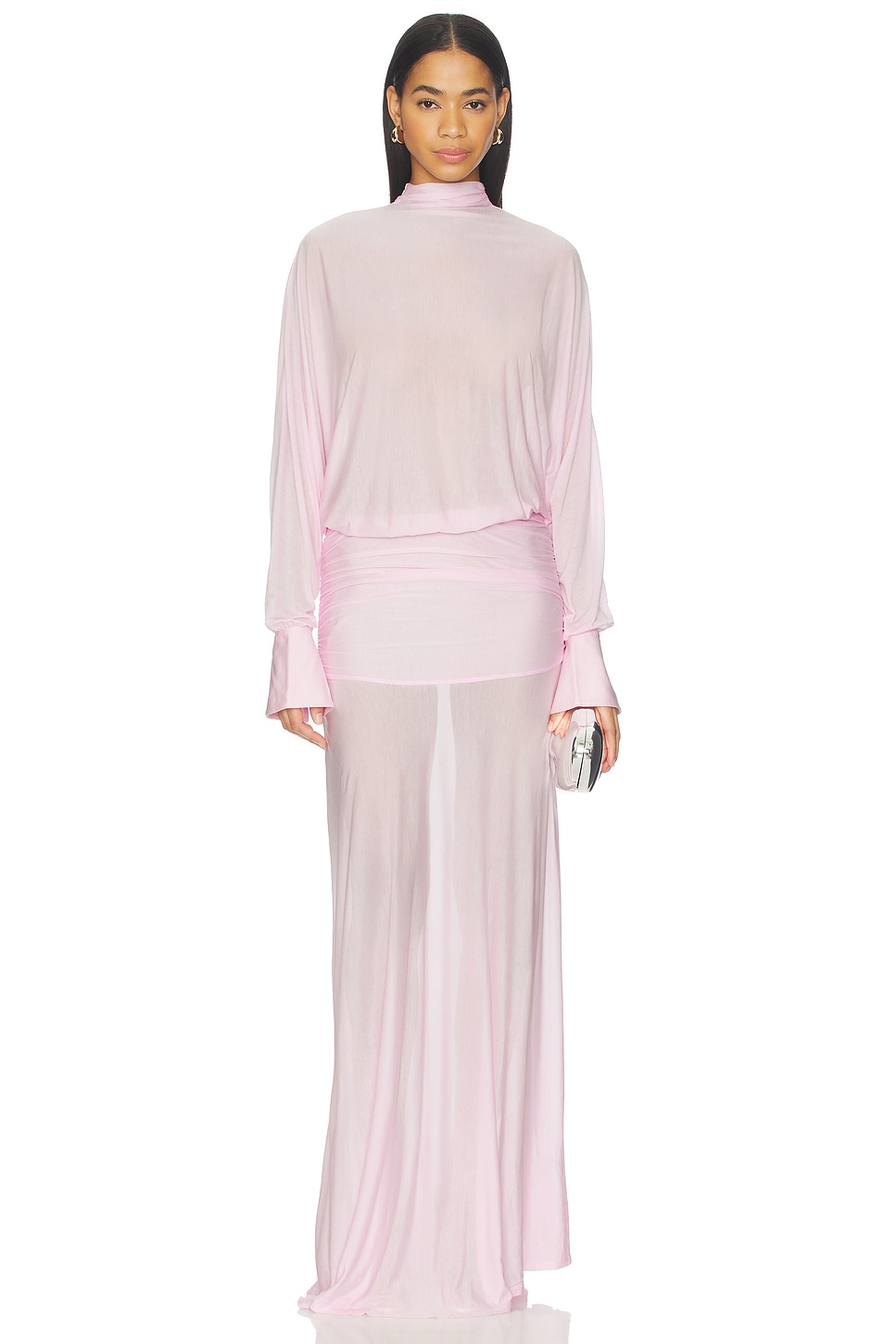 knee length dresses for ladies Sweet Serenade Blush Floral Maxi Dress - Enchanting Elegance main image 1