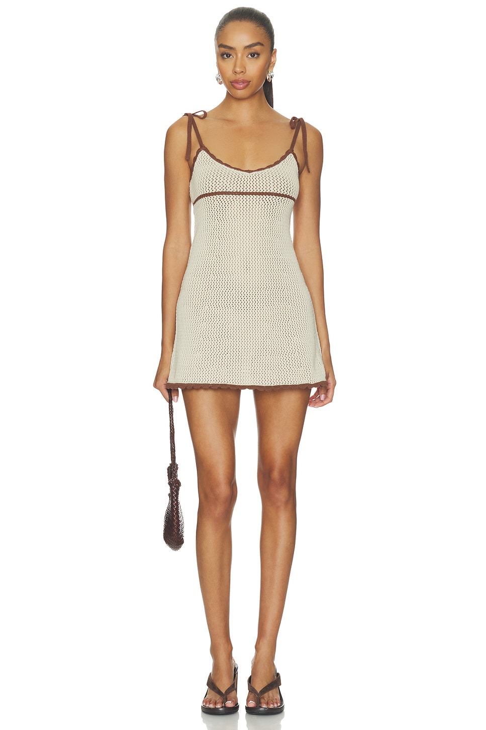 seroya crochet dress SEROYA Malkie Dress in Brown