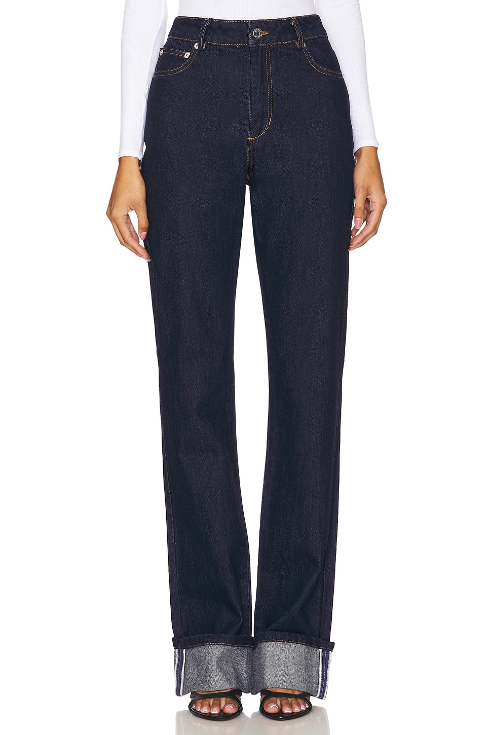 SEROYA Ashton High Rise Slim Flare Jeans in Rinse | REVOLVE