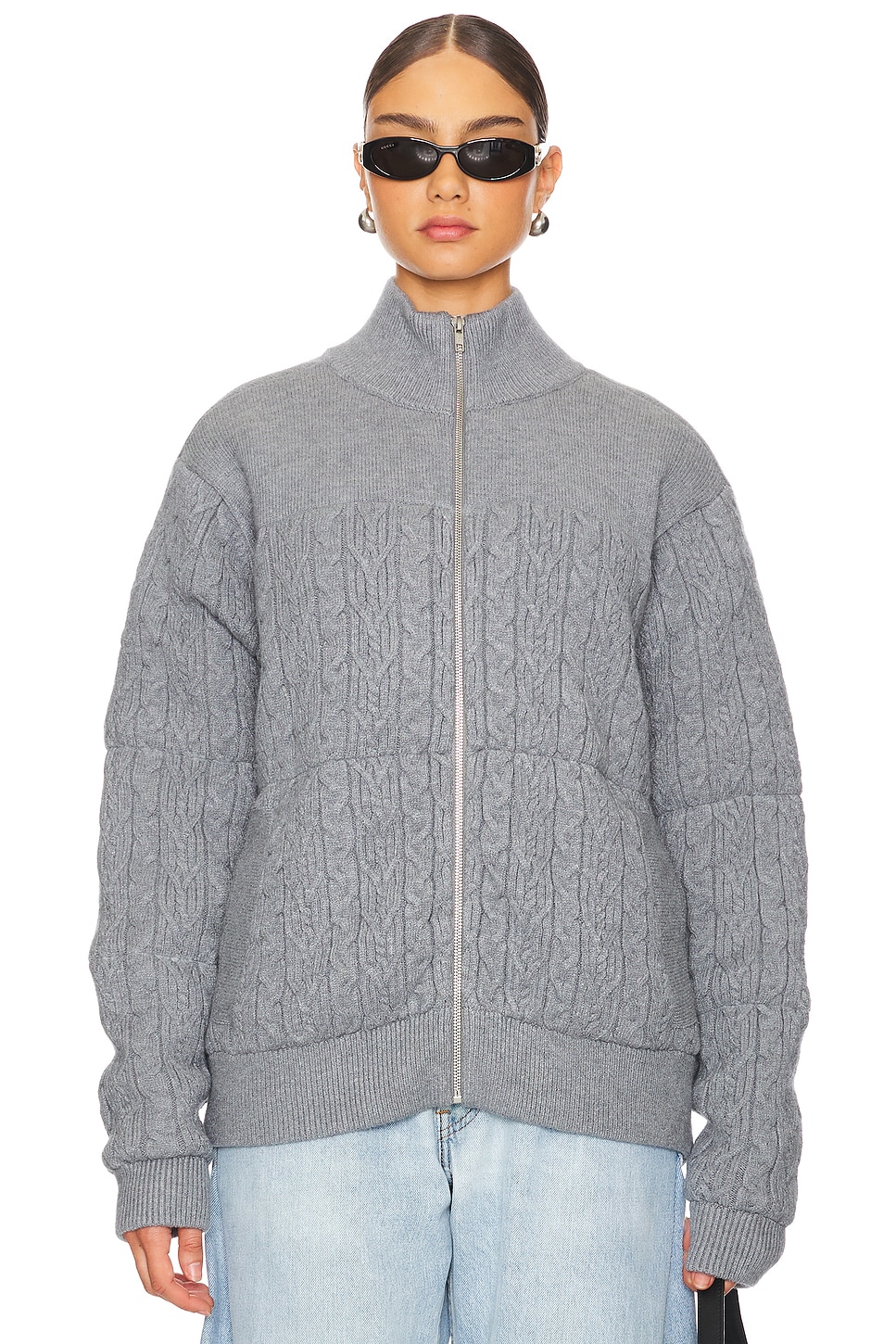 SEROYA Levi Knit Puffer in Heathered Grey | REVOLVE
