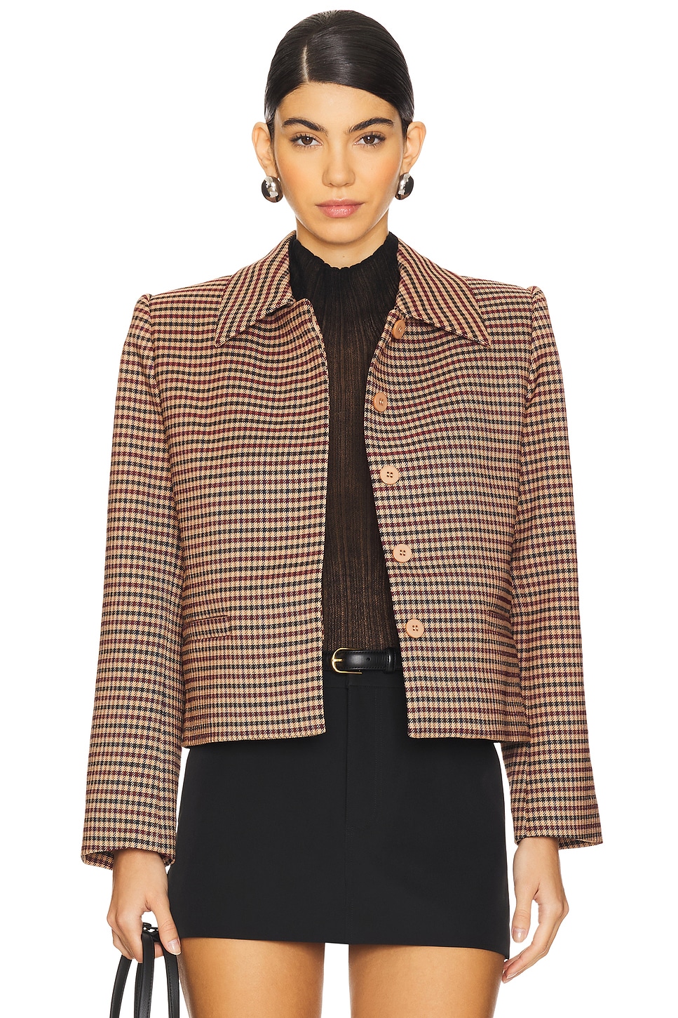 SEROYA Jessamine Jacket in Camel Houndstooth REVOLVE