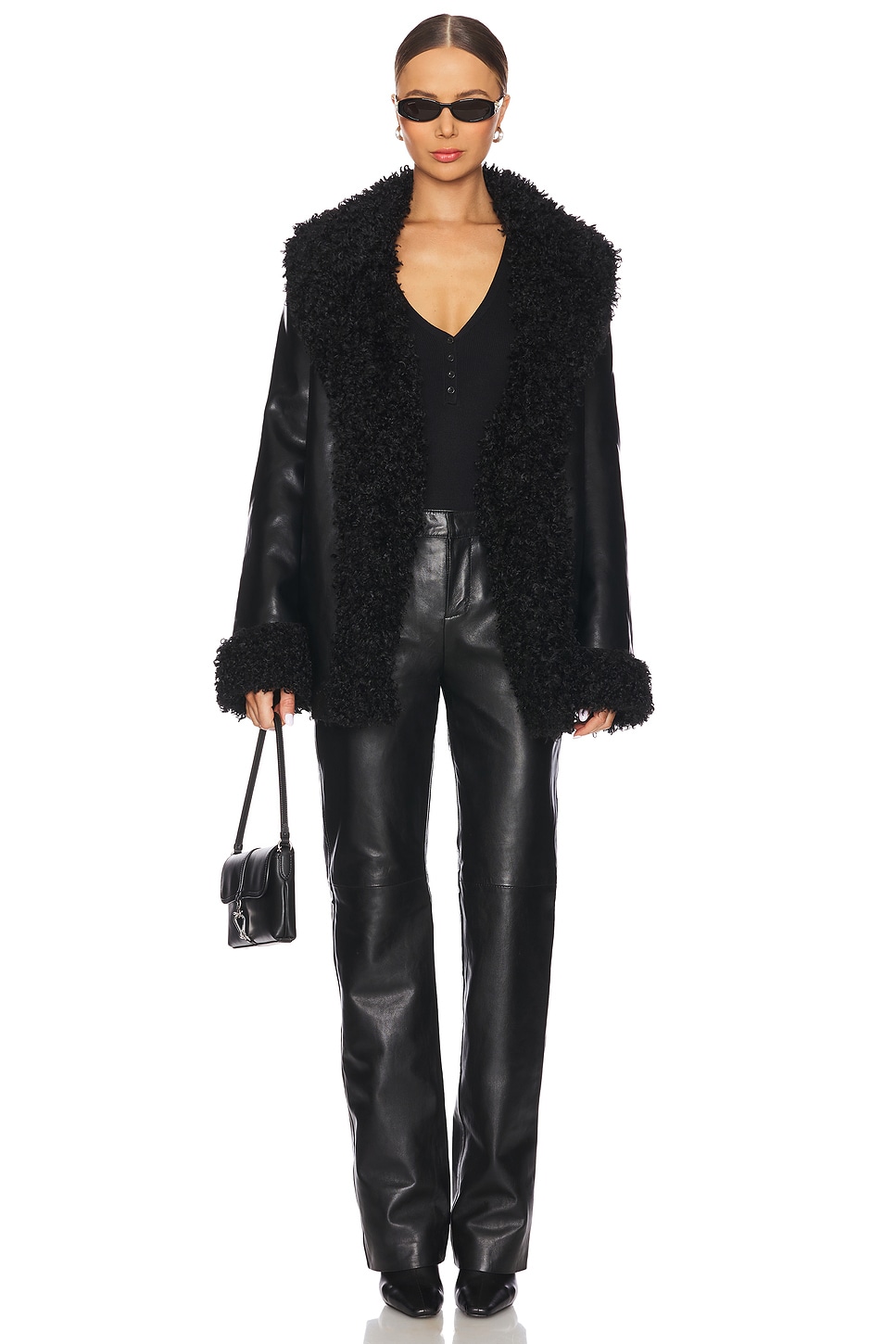 Roxanne Faux Fur Leather Coat