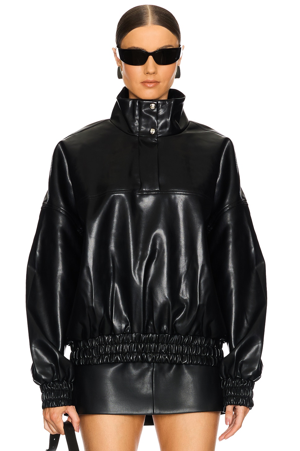 Mia Faux Leather Pullover
