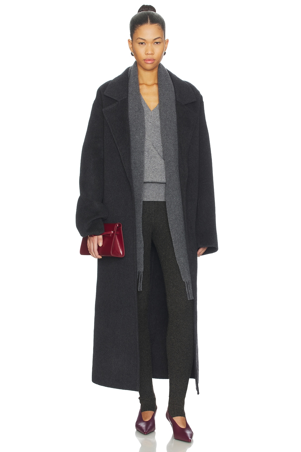 SEROYA Lyli Wool Coat in Dark Charcoal | REVOLVE